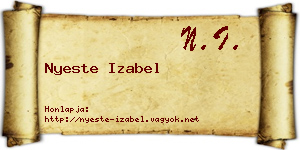 Nyeste Izabel névjegykártya